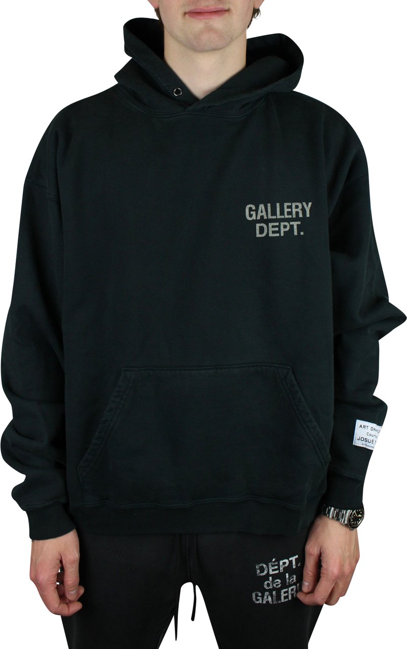 GALLERY DEPT Gallery Dept. Souvenir Logo Hoodie 'Vintage Black' Zwart