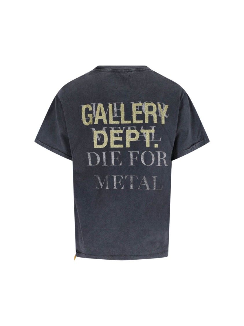GALLERY DEPT Classic Black T-Shirt With Round Neckline And Short Sleeves Zwart