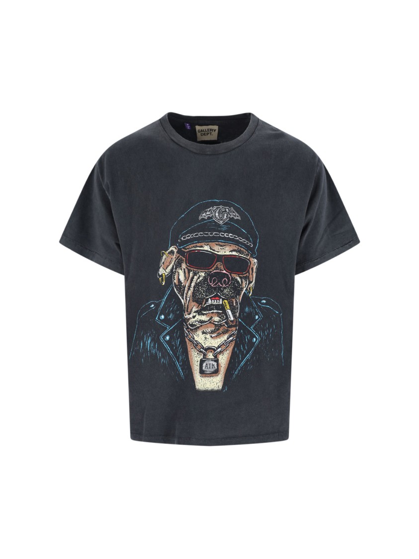 GALLERY DEPT Classic Black T-Shirt With Timeless Design Zwart