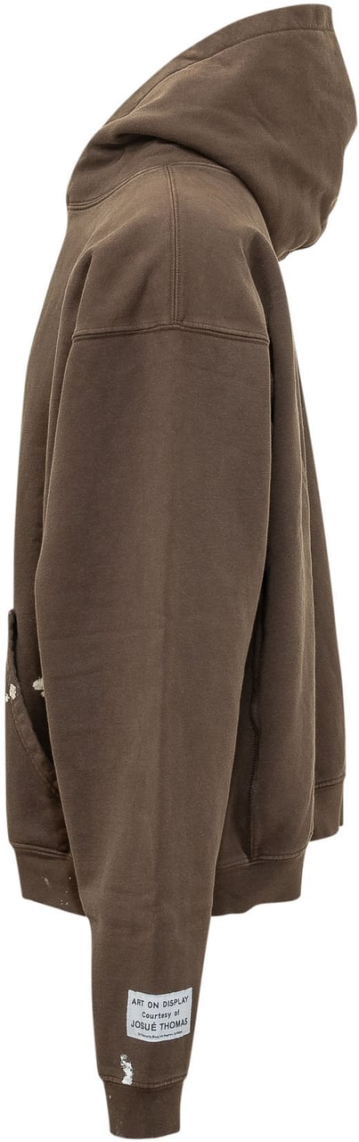 GALLERY DEPT Felpa Hoodie con Cappuccio e Tasca Frontale Bruin