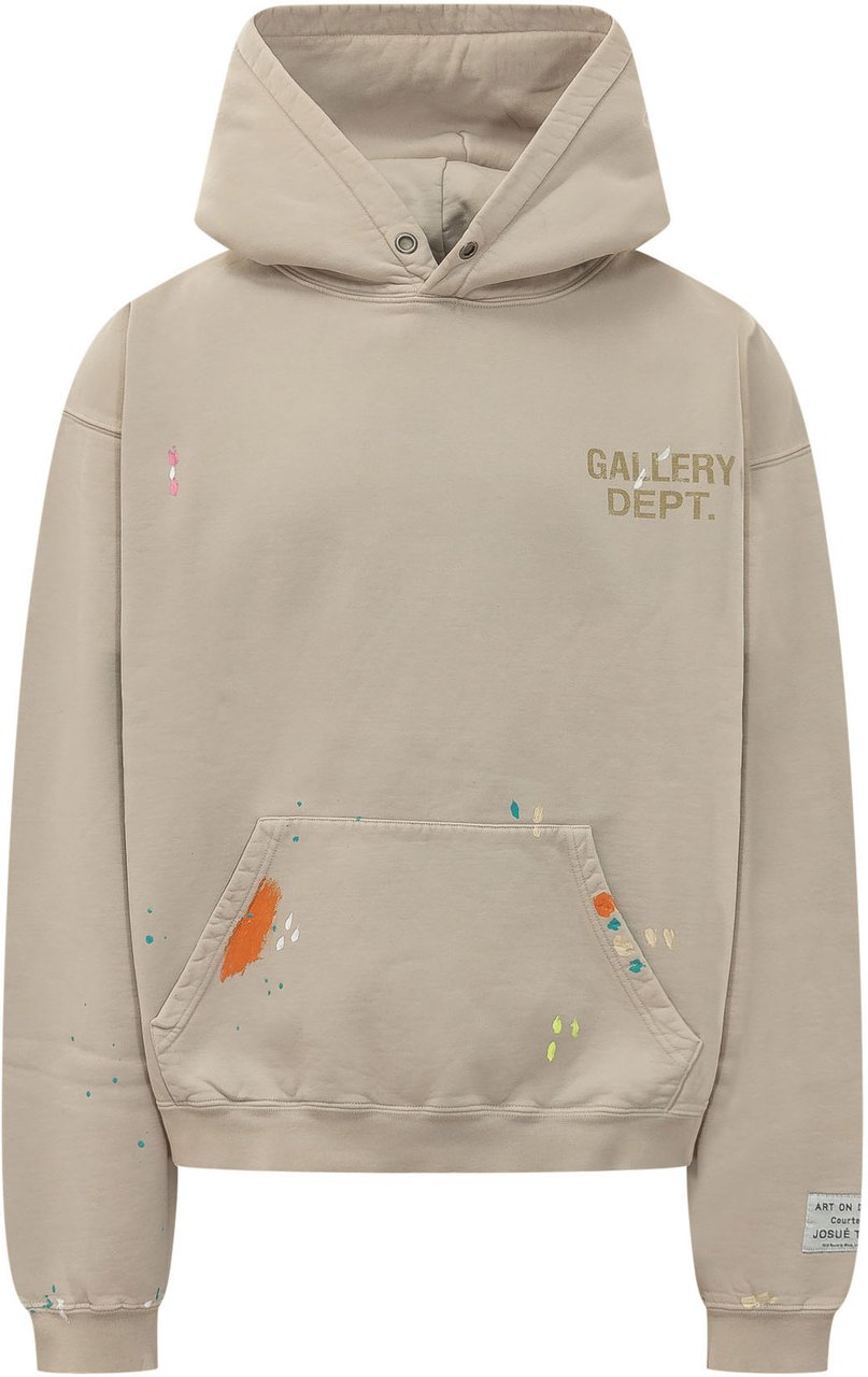 GALLERY DEPT Felpa con Cappuccio e Logo Taupe