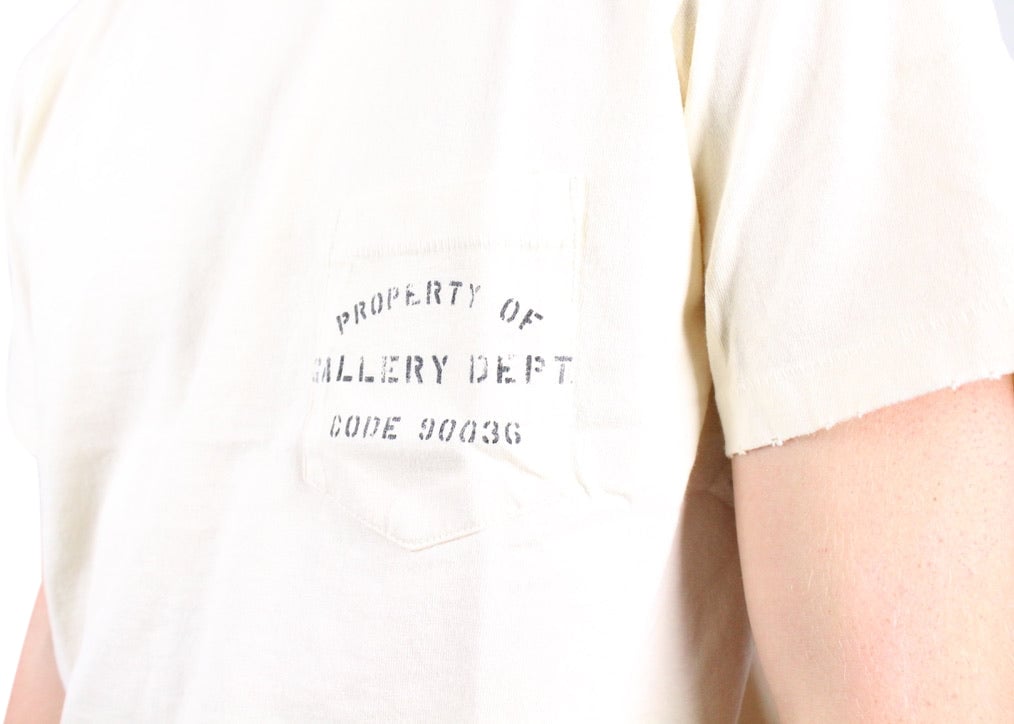 GALLERY DEPT Gallery Dept. Property of Stencil T-shirt 'Antique White' Wit