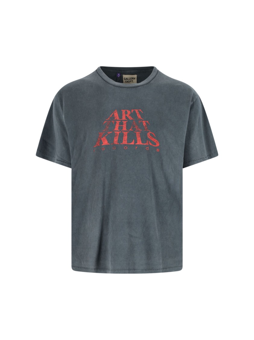 GALLERY DEPT Timeless Black T-Shirt With Round Neckline And Short Sleeves Zwart