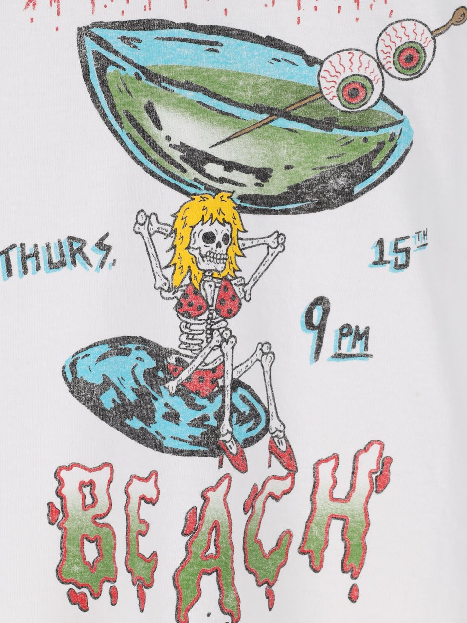 GALLERY DEPT White Skeleton Beach Graphic T-Shirt Wit