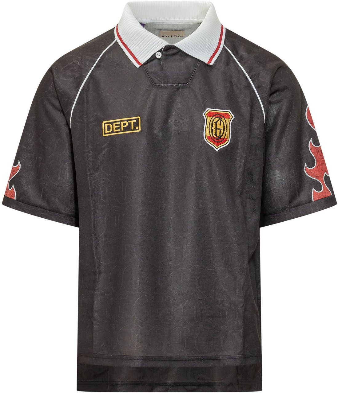 GALLERY DEPT Jersey Polo con Ricami e Patch Donkergrijs