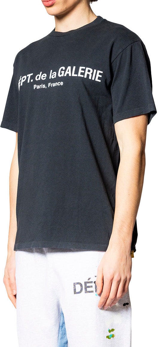 GALLERY DEPT FRENCH LOGO LUX TEE WASHED BLACK Zwart