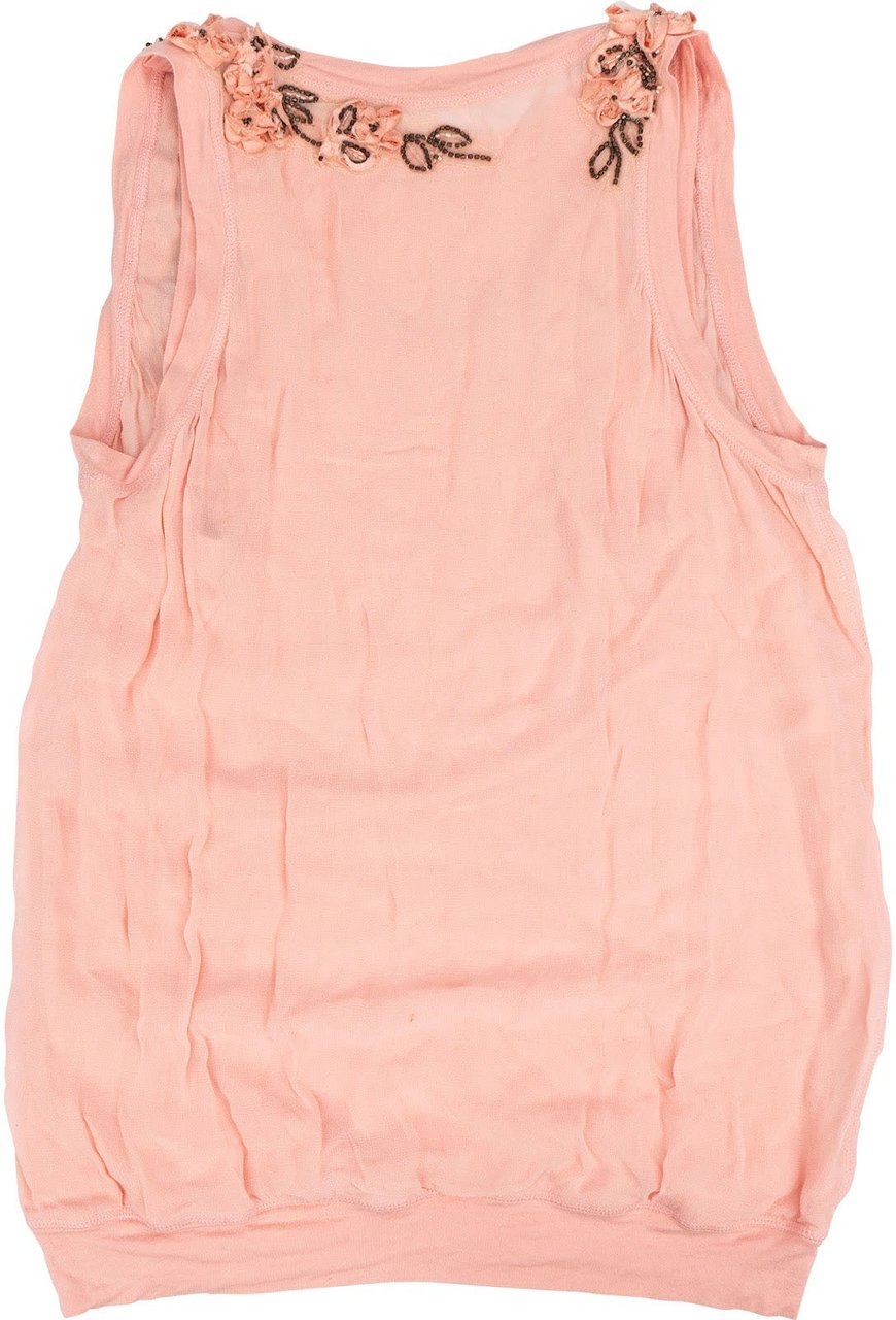 Galliano Pink Floral Embellished 2 in 1 Top (M) Rood