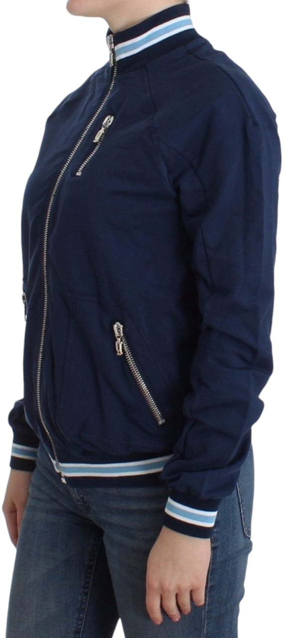 Galliano John Galliano Blue zip cotton cardigan Blauw
