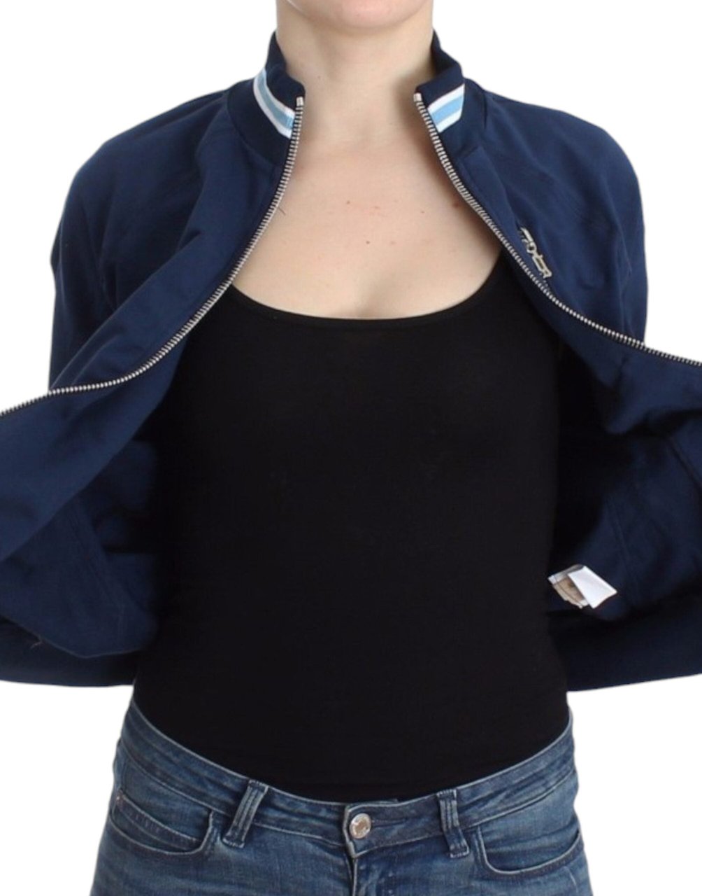 Galliano John Galliano Blue zip cotton cardigan Blauw