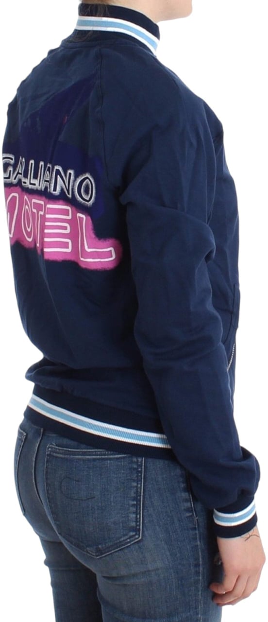 Galliano John Galliano Blue zip cotton cardigan Blauw