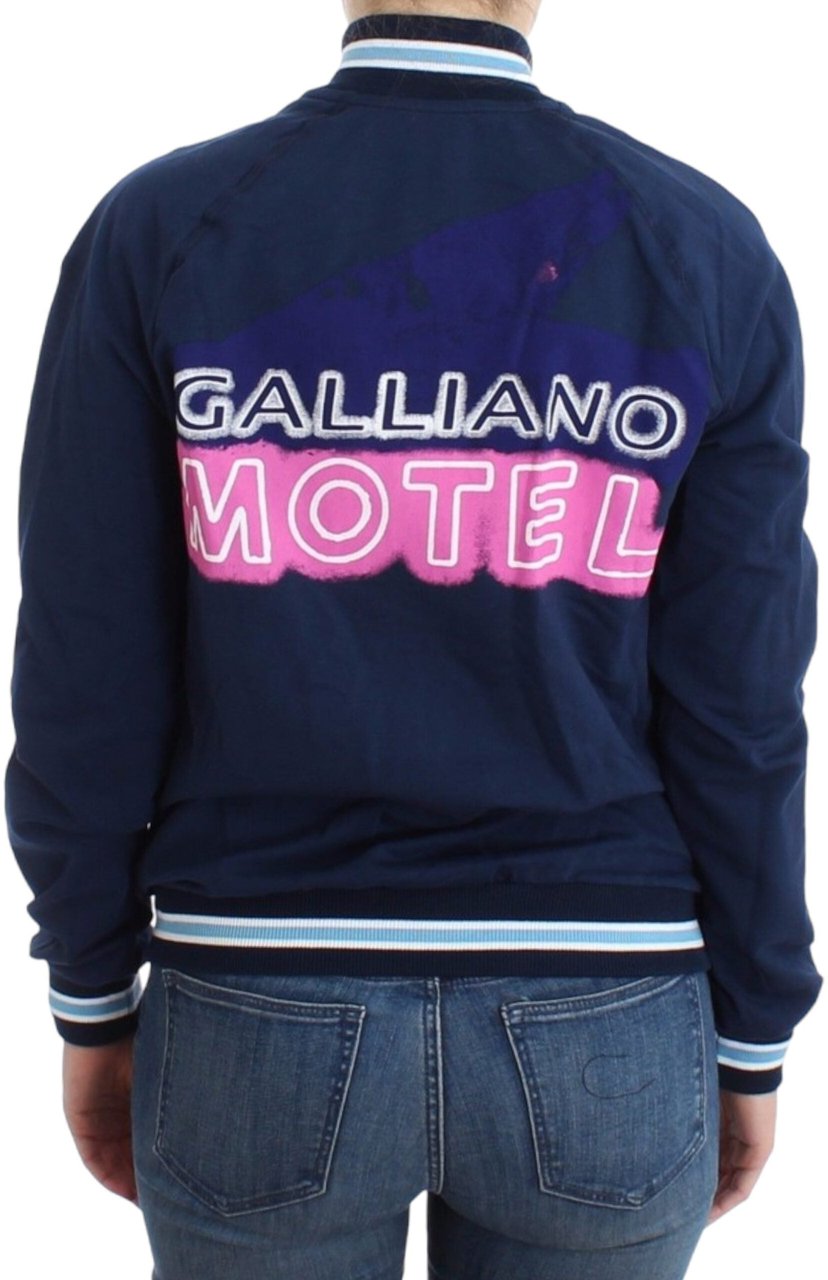 Galliano John Galliano Blue zip cotton cardigan Blauw