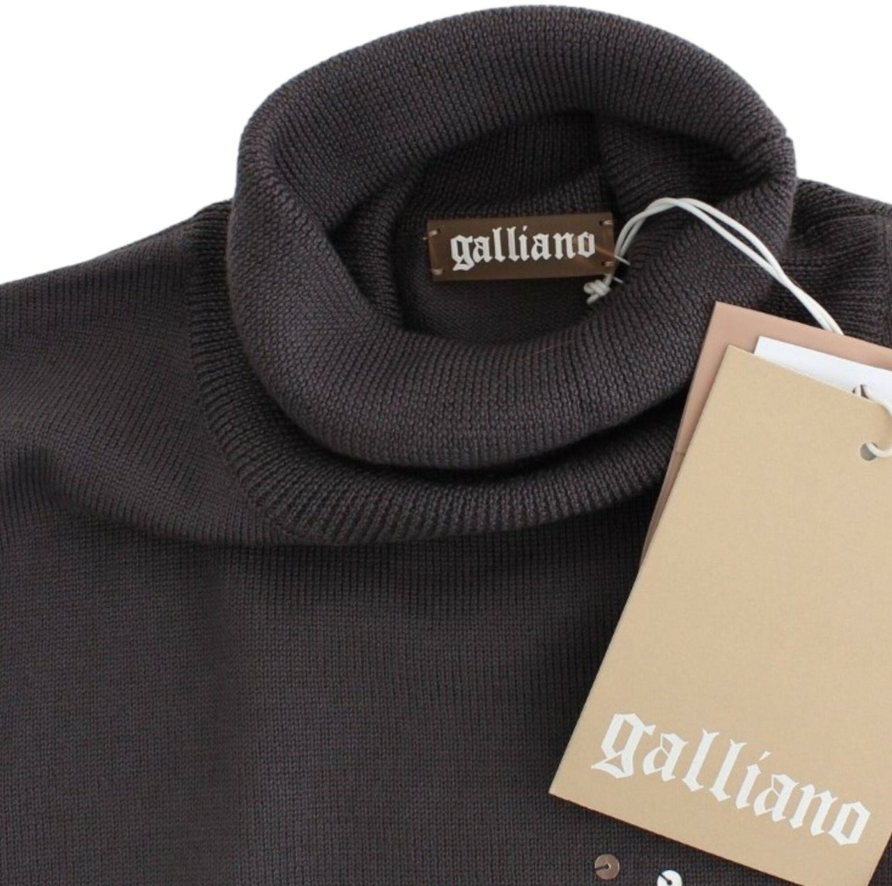 Galliano John Galliano Brown turtleneck cotton sweater Bruin