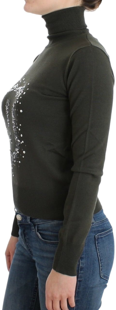 Galliano John Galliano Green wool turtleneck sweater Groen