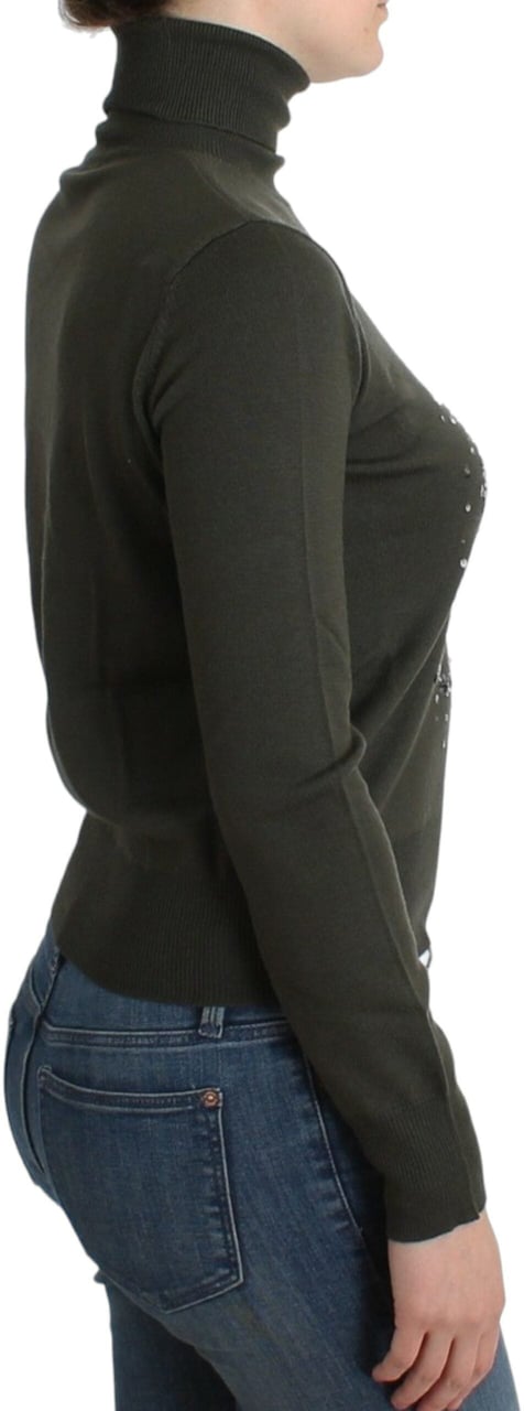 Galliano John Galliano Green wool turtleneck sweater Groen