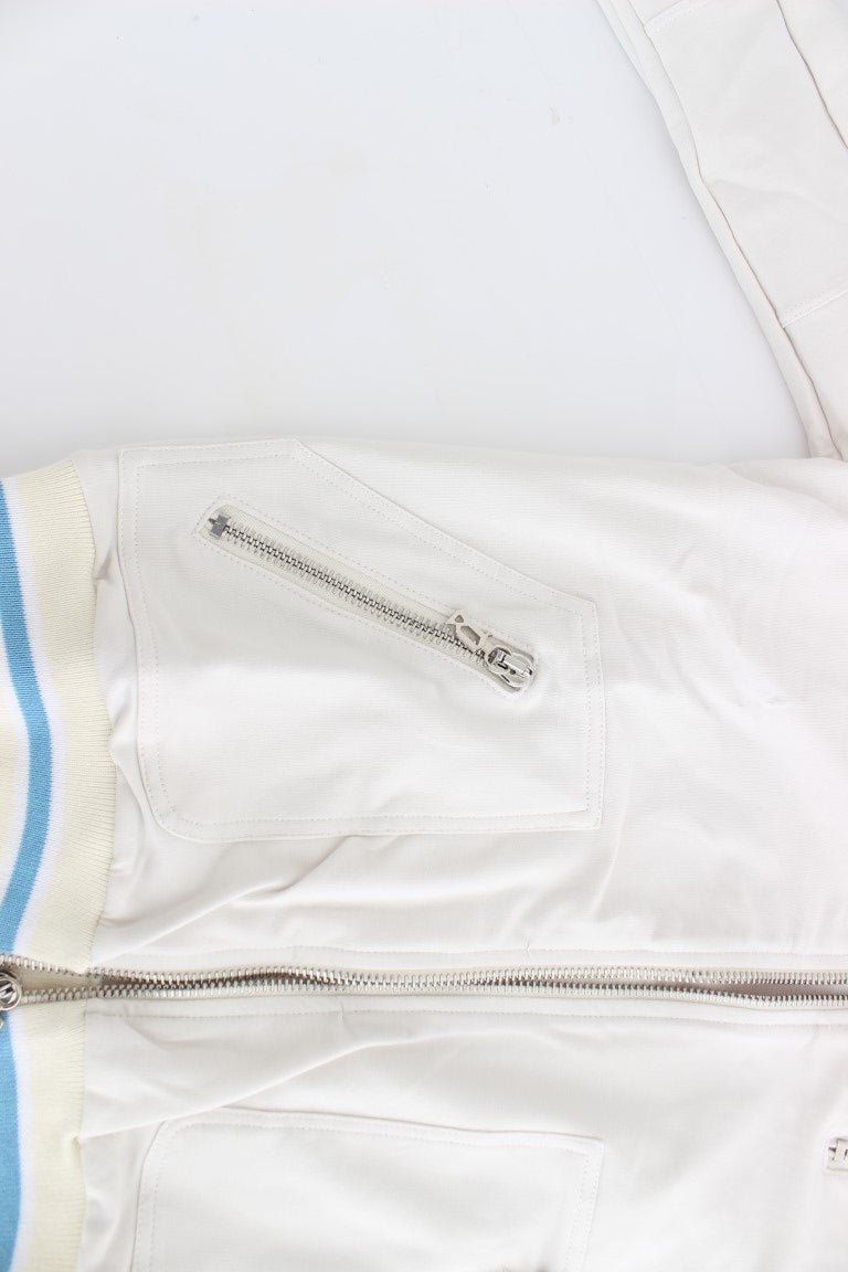 Galliano John Galliano White Mock Zip Cardigan Sweatshirt Sweater Wit