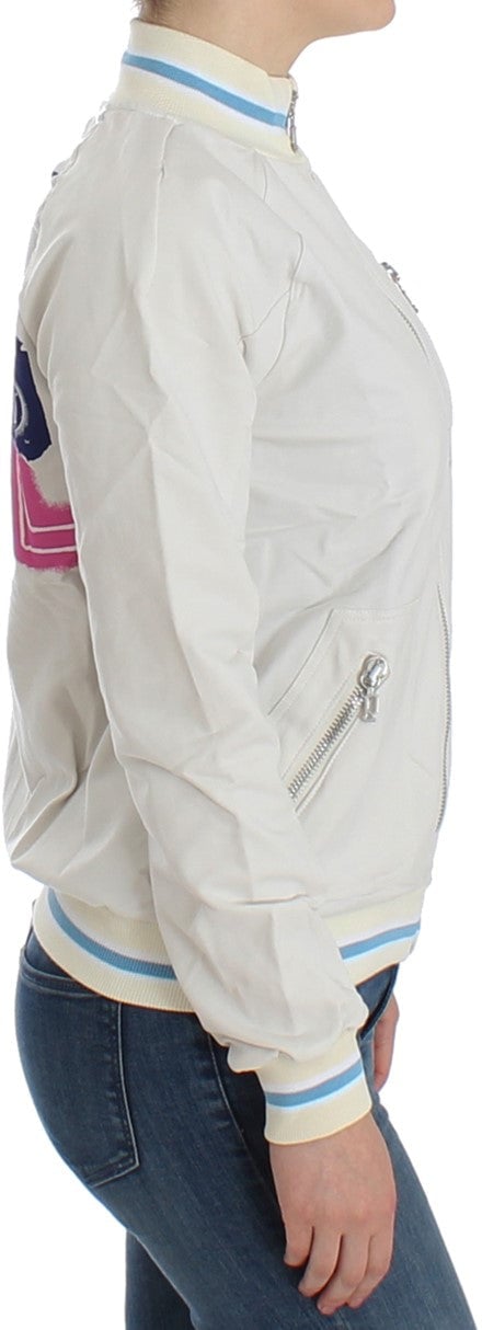 Galliano John Galliano White Mock Zip Cardigan Sweatshirt Sweater Wit
