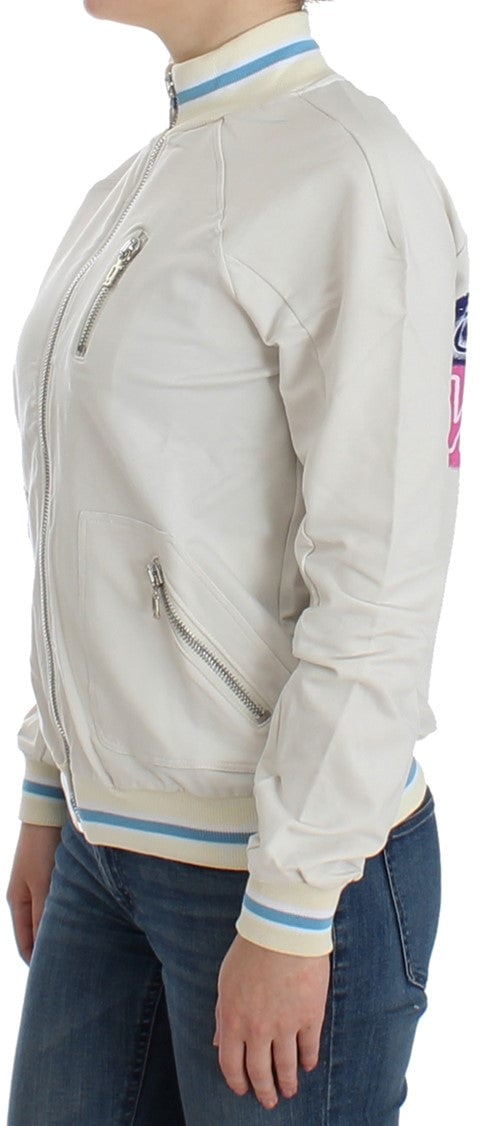 Galliano John Galliano White Mock Zip Cardigan Sweatshirt Sweater Wit