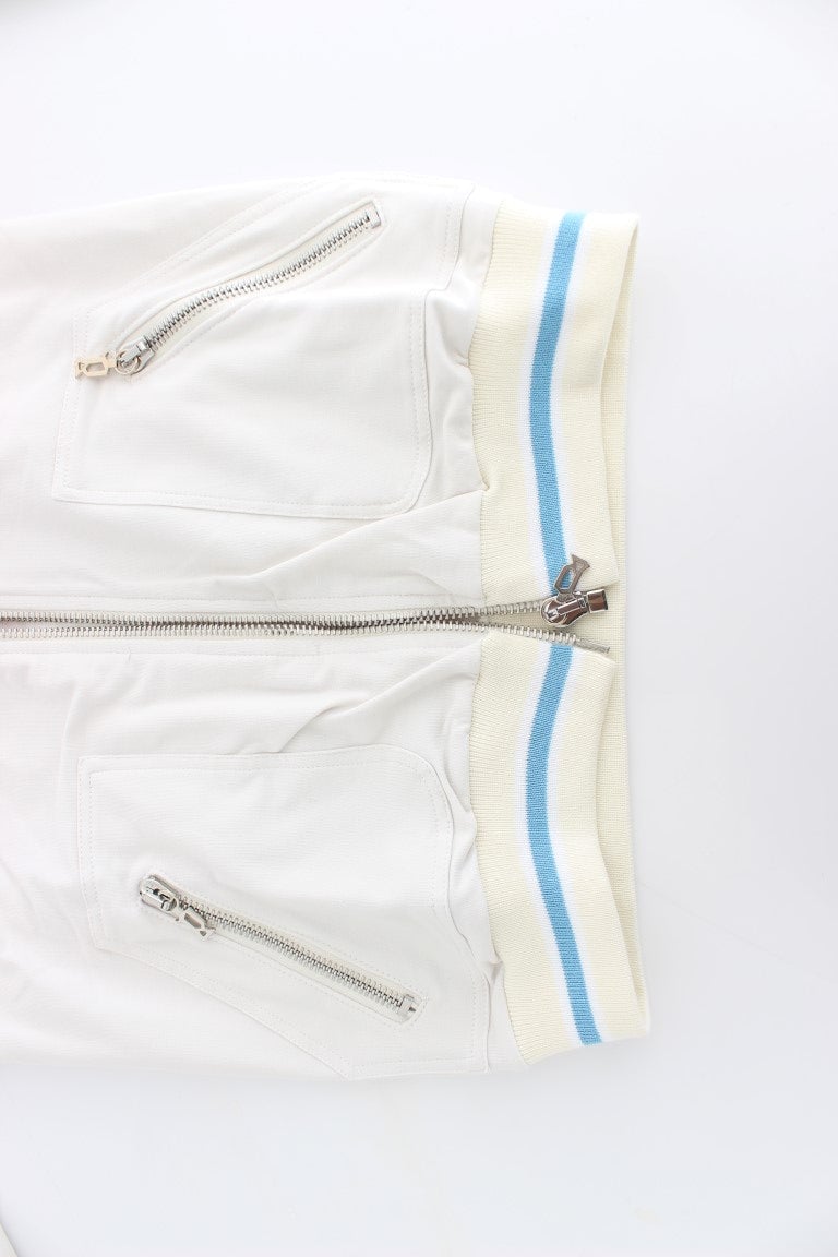 Galliano John Galliano White Mock Zip Cardigan Sweatshirt Sweater Wit