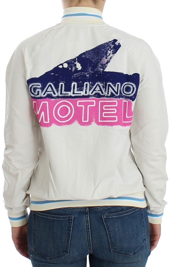 Galliano John Galliano White Mock Zip Cardigan Sweatshirt Sweater Wit