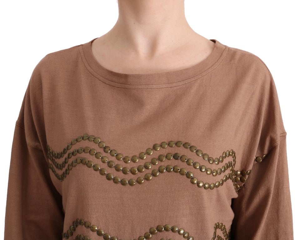 Galliano John Galliano Brown Cotton Studded Sweater Zwart