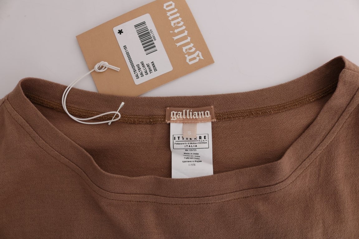 Galliano John Galliano Brown Cotton Studded Sweater Zwart