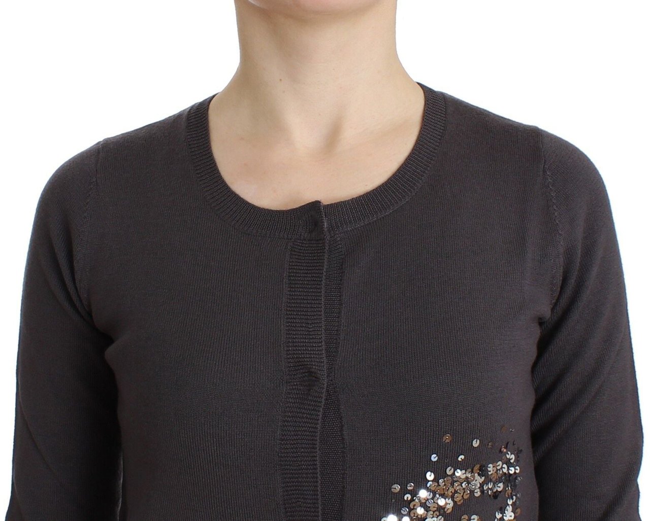 Galliano John Galliano Purple Wool Sequined Cardigan Knit Sweater Paars