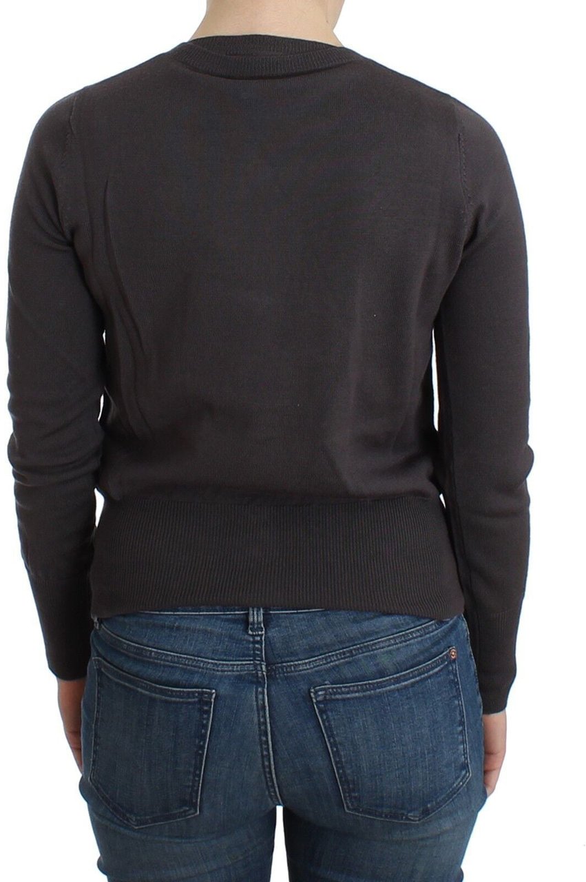 Galliano John Galliano Purple Wool Sequined Cardigan Knit Sweater Paars