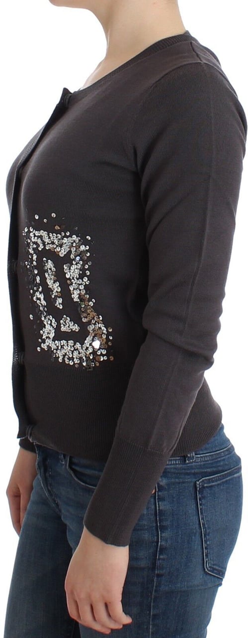 Galliano John Galliano Purple Wool Sequined Cardigan Knit Sweater Paars