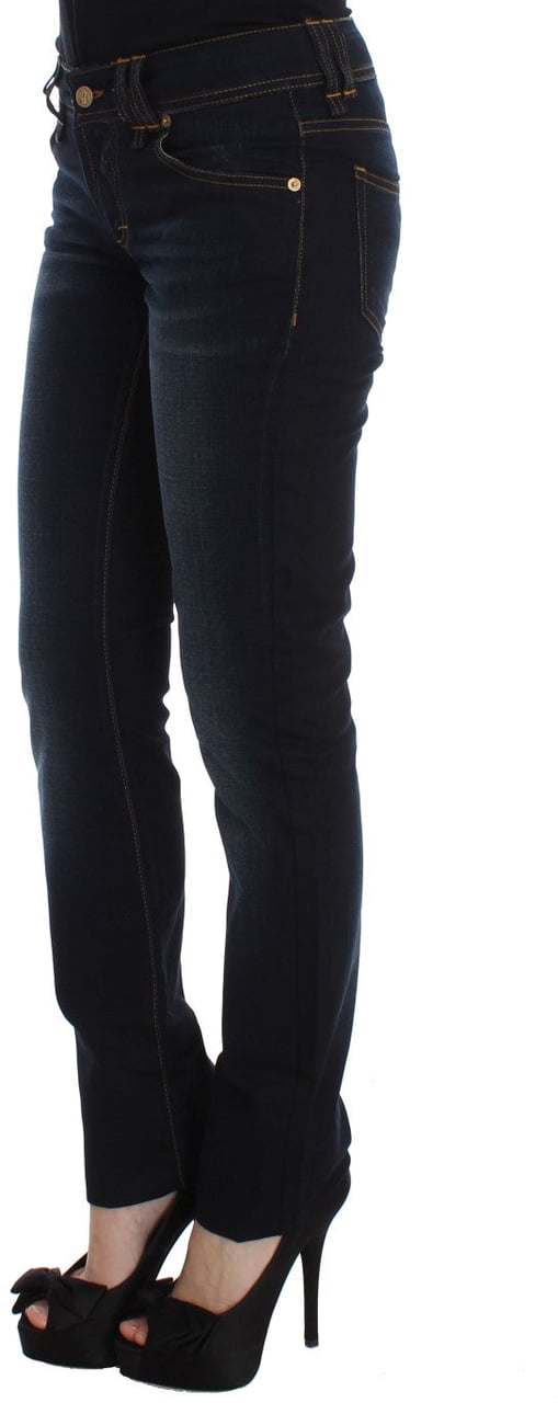 Galliano John Galliano Blue Wash Cotton Slim Fit Jeans Blauw