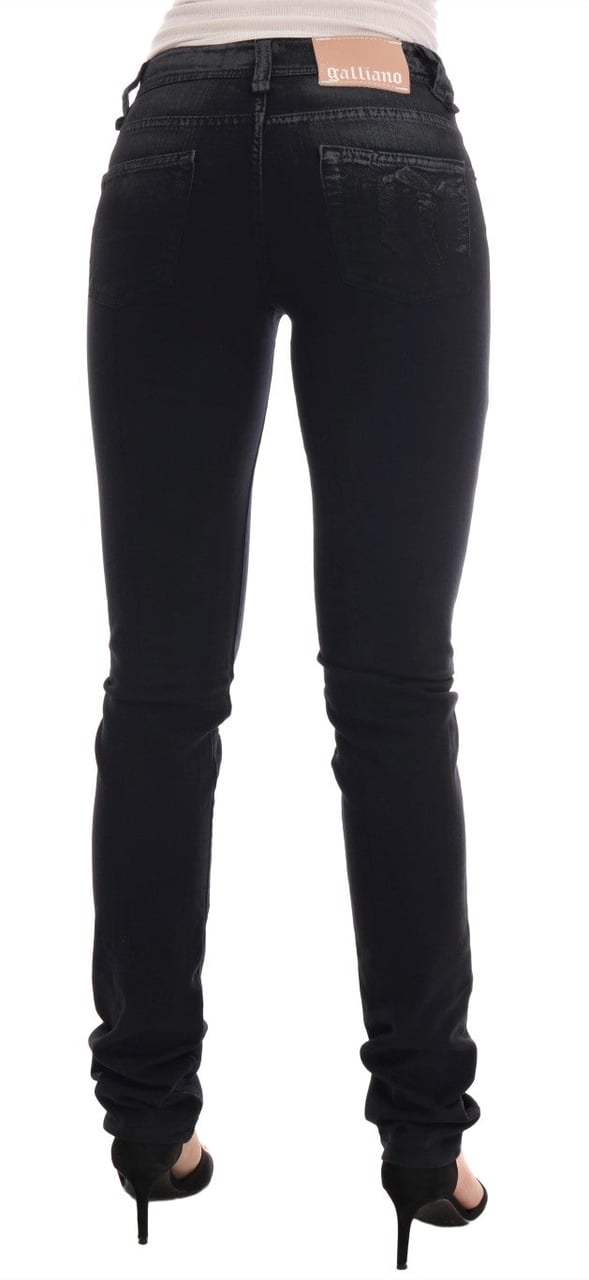 Galliano John Galliano Gray Wash Cotton Stretch Regular Fit Jeans Grijs
