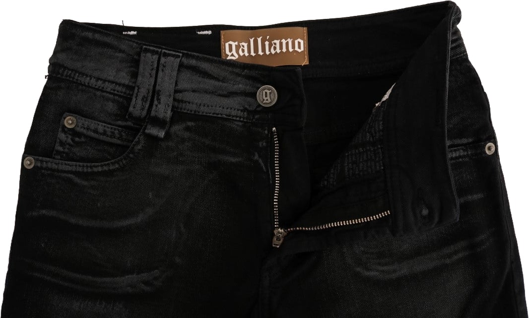 Galliano John Galliano Gray Wash Cotton Stretch Regular Fit Jeans Grijs
