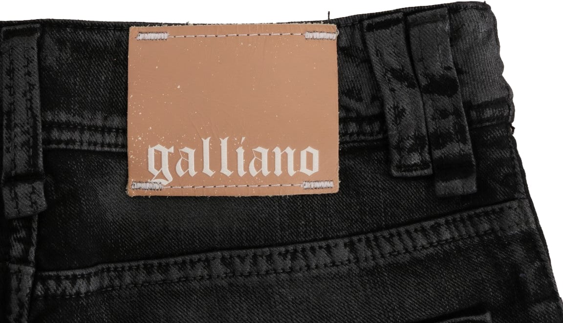 Galliano John Galliano Gray Wash Cotton Stretch Regular Fit Jeans Grijs