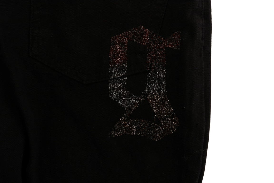 Galliano John Galliano Black Cotton Denim Stretch Regular Fit Jeans Zwart