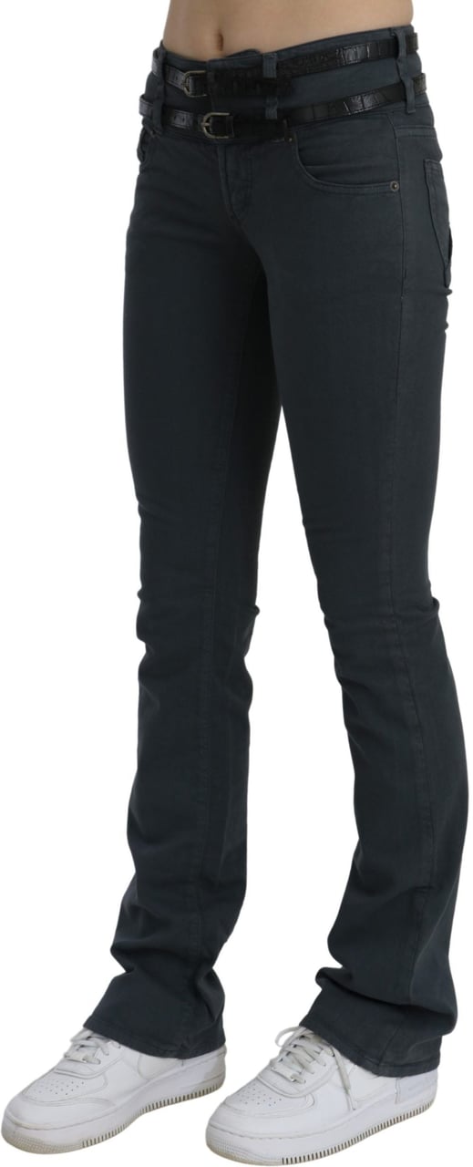 Galliano John Galliano Gray Mid Waist Slim Flared Denim Trouser Jeans Grijs