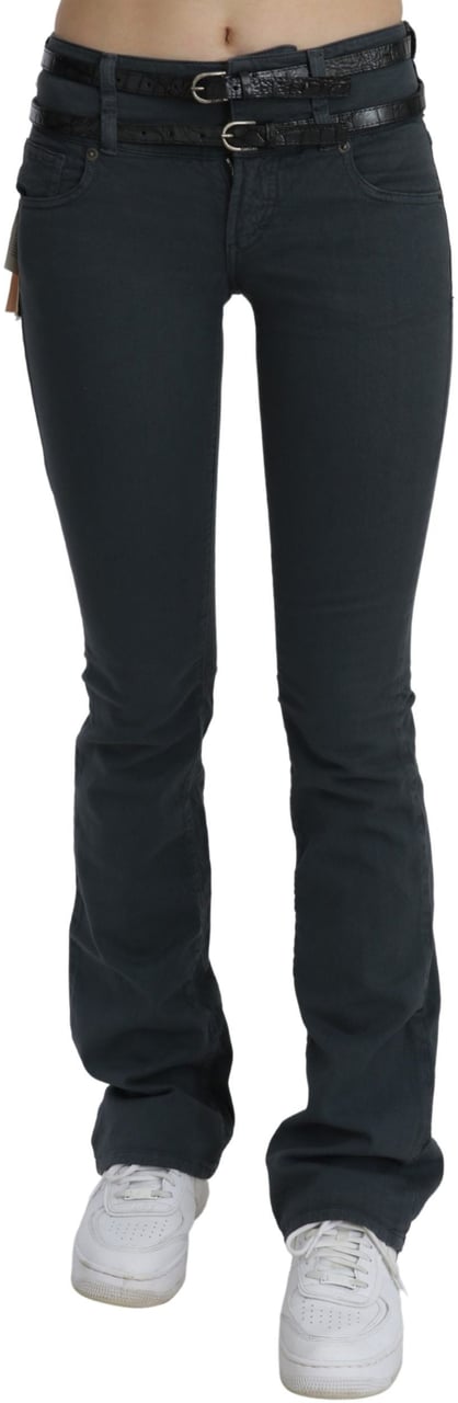 Galliano John Galliano Gray Mid Waist Slim Flared Denim Trouser Jeans Grijs