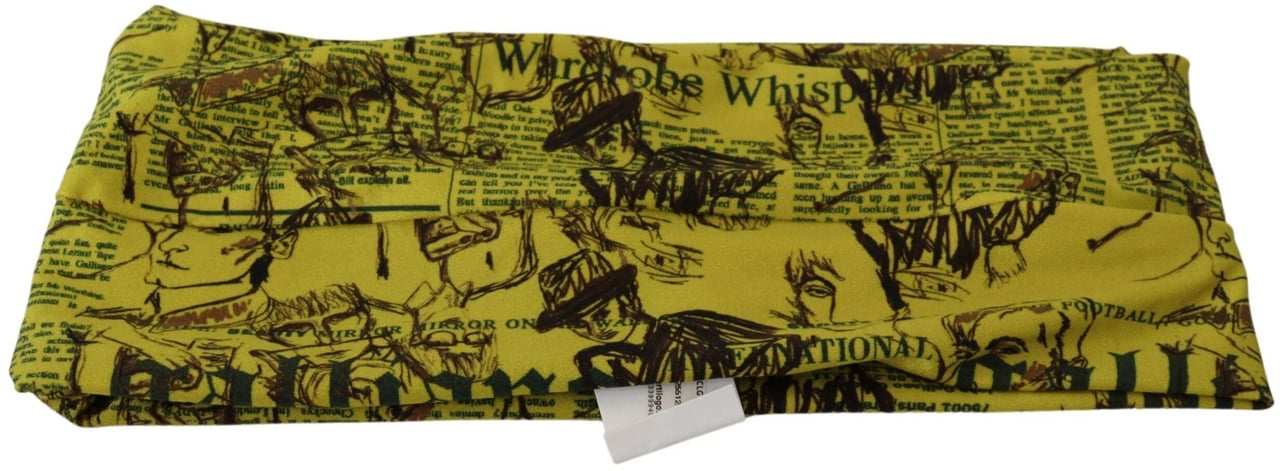 Galliano John Galliano Yellow Newspaper Print Cropped Blouse Geel