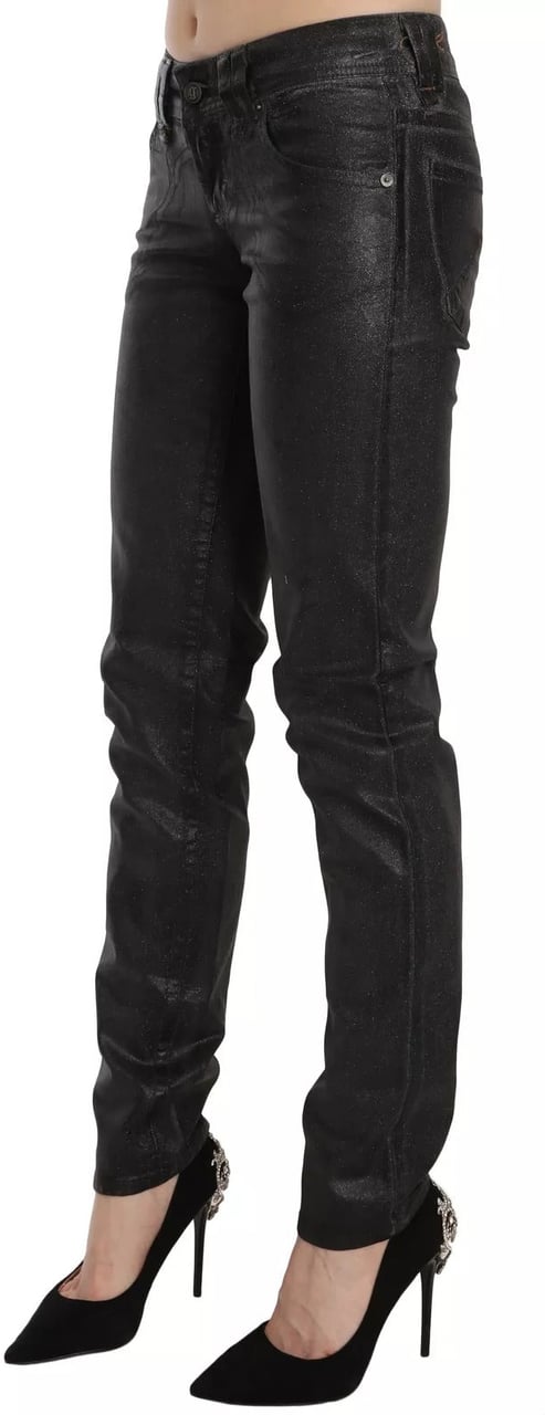 Galliano John Galliano Black Washed Low Waist Regular Leg Denim Pants Zwart