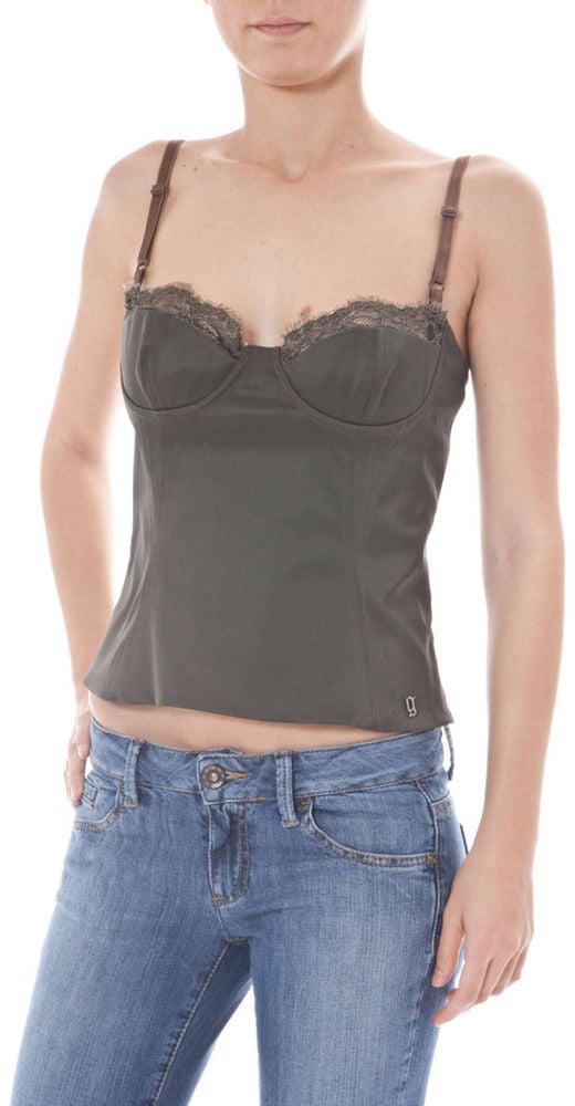 Galliano John Galliano Verde Elastan Women's Camisole Groen