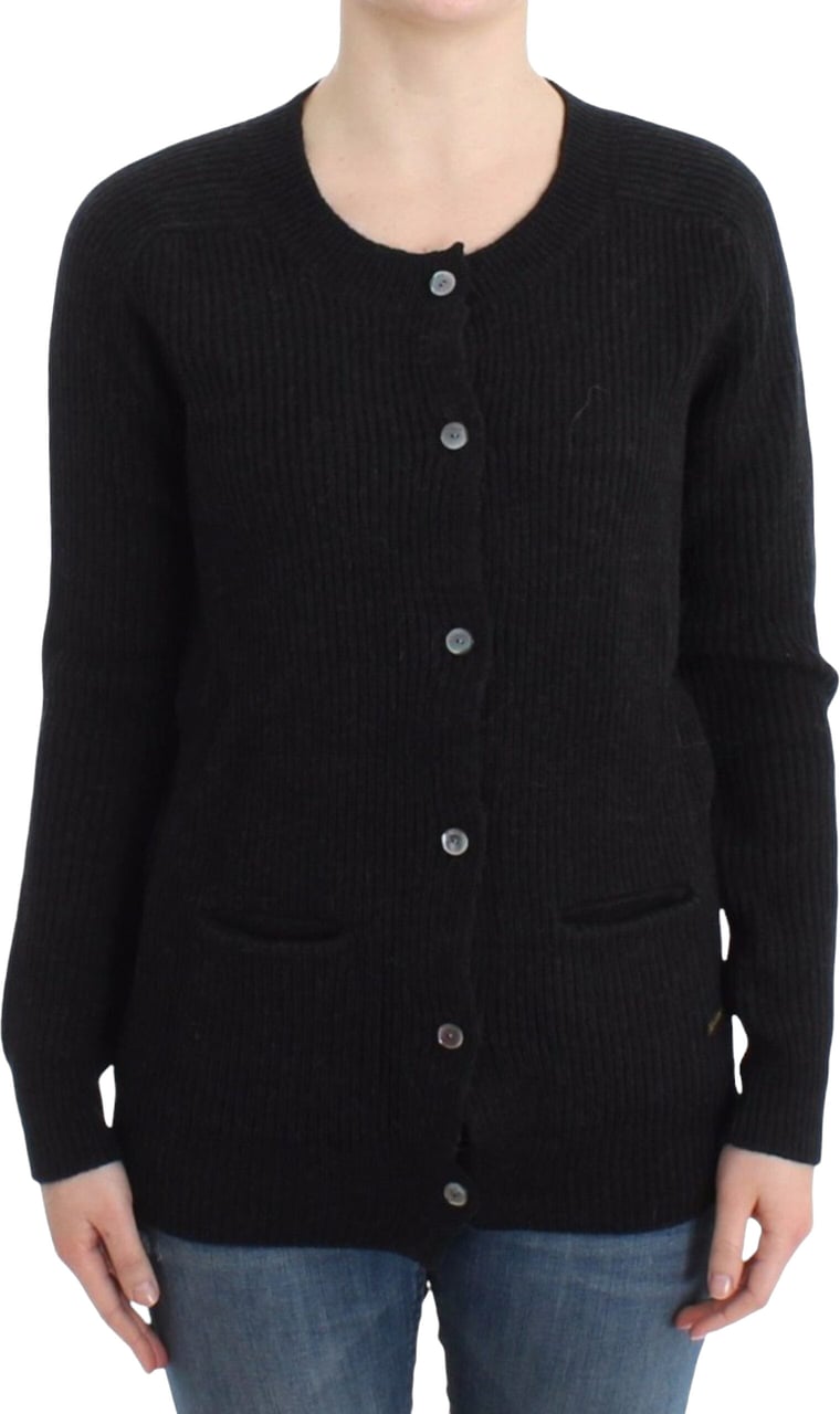 Galliano John Galliano Black wool cardigan Zwart