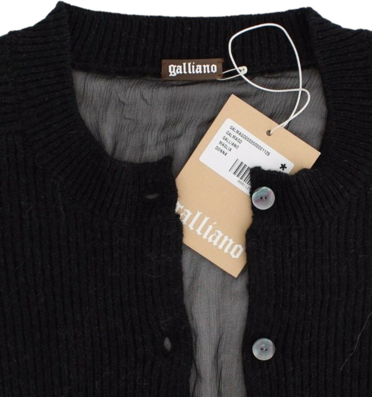 Galliano John Galliano Black wool cardigan Zwart