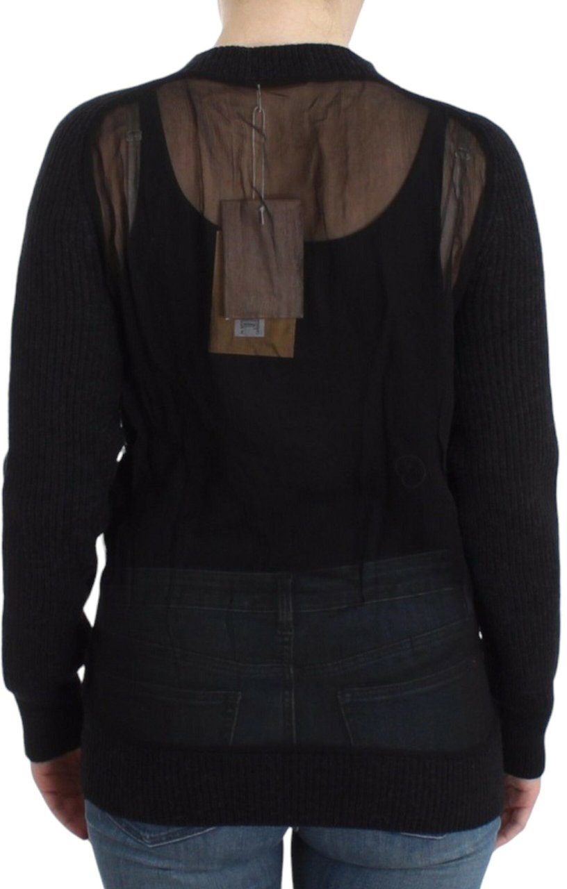Galliano John Galliano Black wool cardigan Zwart