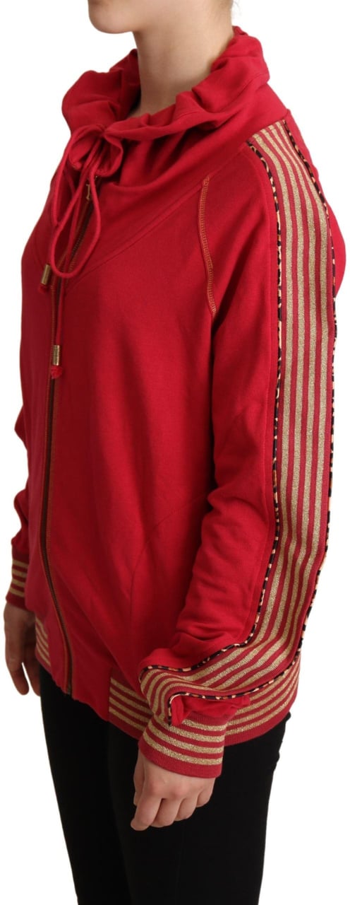 Galliano John Galliano Red Full Zip Jacket Sweatshirt Hooded Sweater Rood