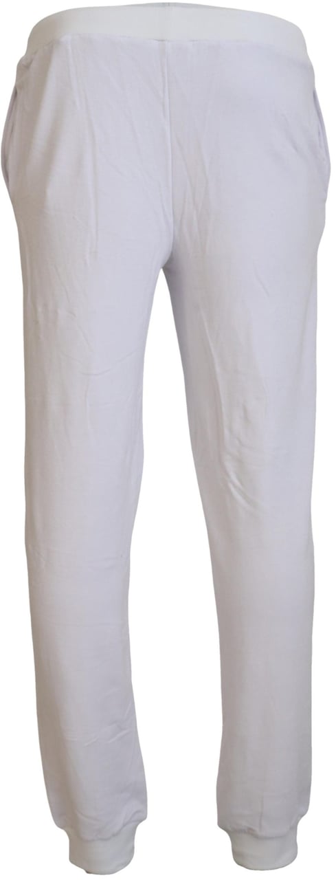 Galliano John Galliano White Cotton Logo Mens Jogger Pants Wit