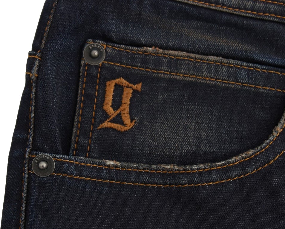 Galliano John Galliano Blue Wash Cotton Blend Boyfriend Fit Jeans Blauw