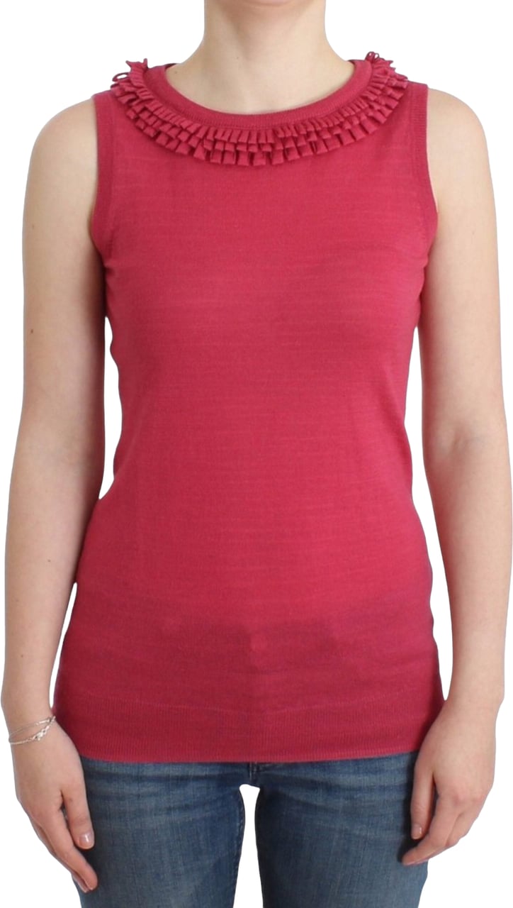 Galliano John Galliano Pink wool knit top Roze