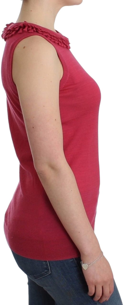 Galliano John Galliano Pink wool knit top Roze