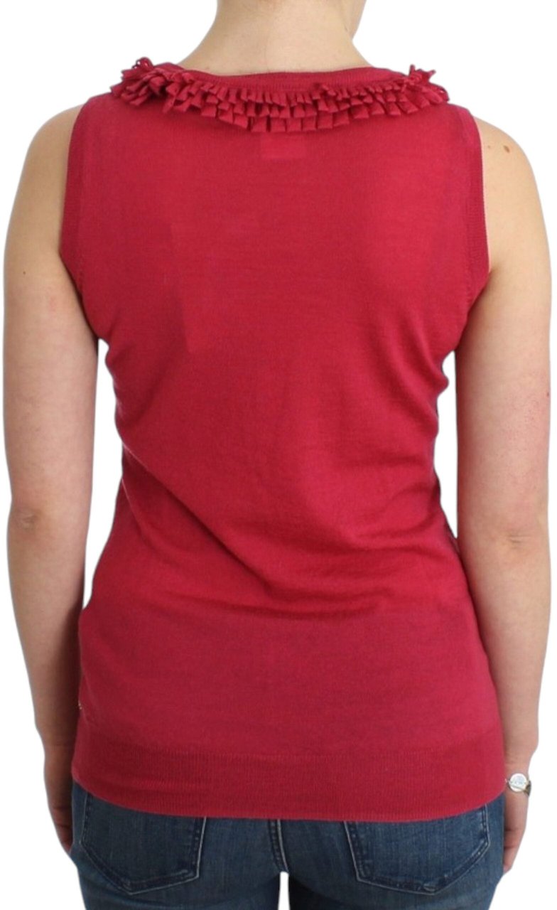Galliano John Galliano Pink wool knit top Roze