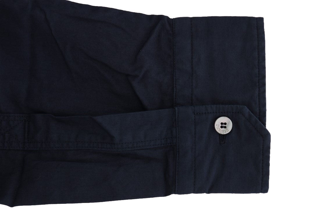 Galliano John Galliano Blue Casual Cotton Long Sleeve Shirt Blauw