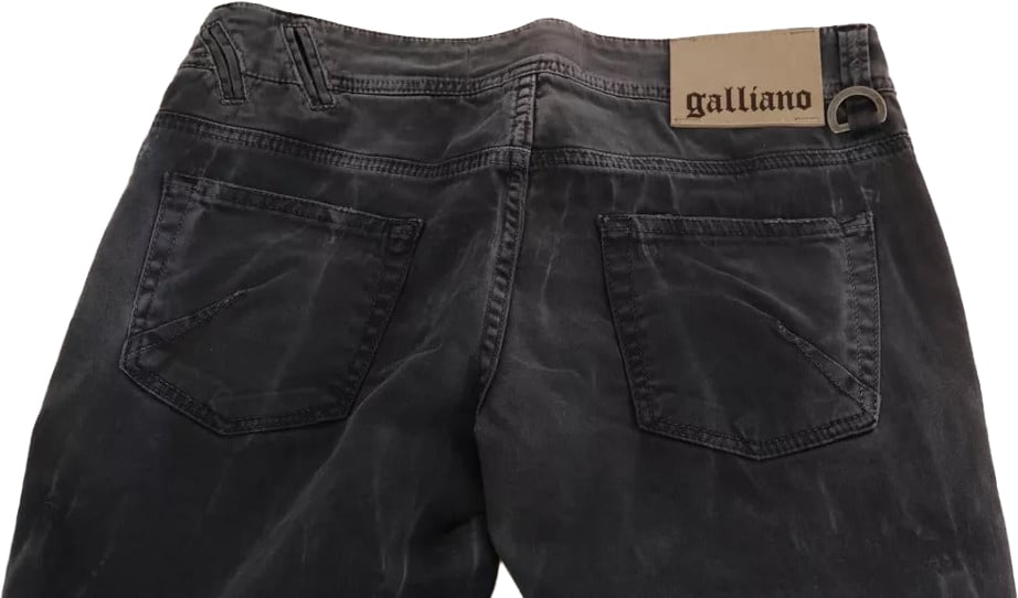 Galliano John Galliano Grey Washed Low Waist Zipper Side Skinny Denim Jeans Oranje