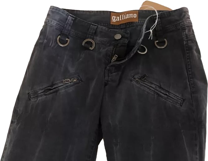 Galliano John Galliano Grey Washed Low Waist Zipper Side Skinny Denim Jeans Oranje